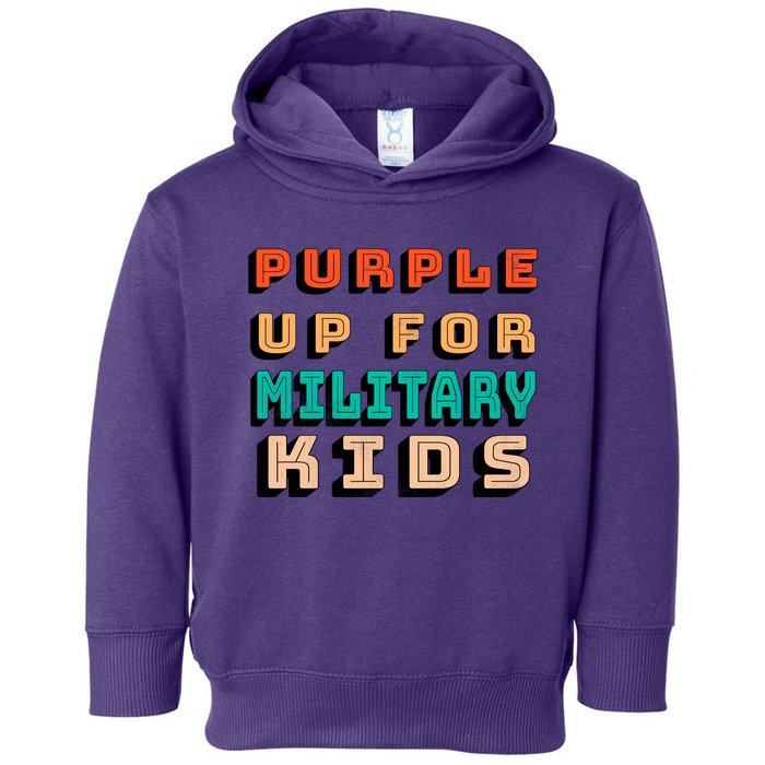 Purple Up For Military Kids Support Toddler Hoodie