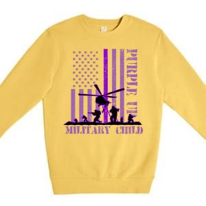 Purple Up Military Child Premium Crewneck Sweatshirt