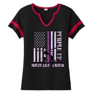 Purple Up Military Child Ladies Halftime Notch Neck Tee