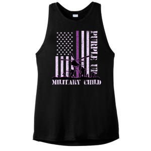 Purple Up Military Child Ladies PosiCharge Tri-Blend Wicking Tank