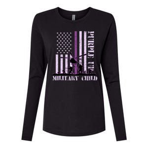 Purple Up Military Child Womens Cotton Relaxed Long Sleeve T-Shirt