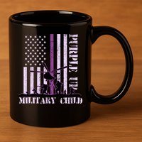 Purple Up Military Child 11oz C Handle Ceramic Mug