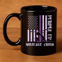 Purple Up Military Child 11oz C Handle Ceramic Mug