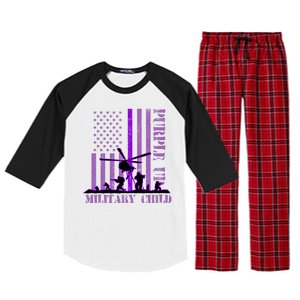 Purple Up Military Child Raglan Sleeve Pajama Set