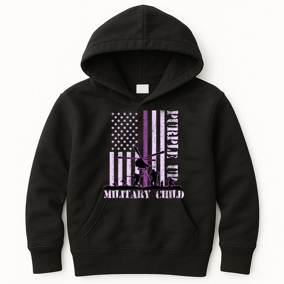 Purple Up Military Child Kids Hoodie