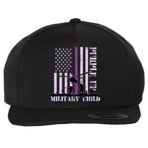 Purple Up Military Child Wool Snapback Cap