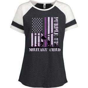 Purple Up Military Child Enza Ladies Jersey Colorblock Tee