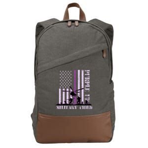 Purple Up Military Child Cotton Canvas Backpack