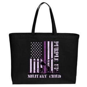 Purple Up Military Child Cotton Canvas Jumbo Tote