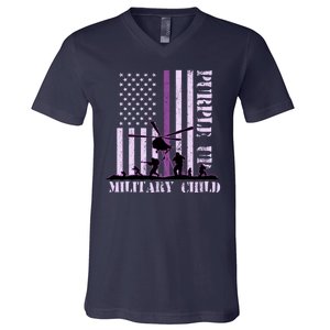 Purple Up Military Child V-Neck T-Shirt