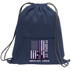 Purple Up Military Child Sweatshirt Cinch Pack Bag