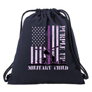 Purple Up Military Child Drawstring Bag