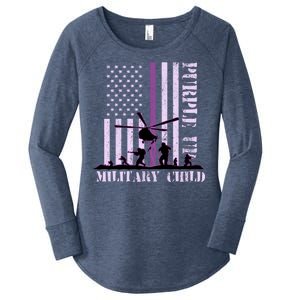 Purple Up Military Child Women's Perfect Tri Tunic Long Sleeve Shirt