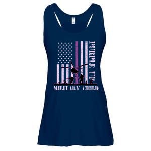 Purple Up Military Child Ladies Essential Flowy Tank