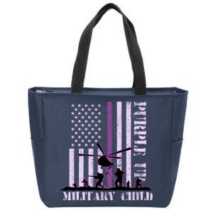 Purple Up Military Child Zip Tote Bag