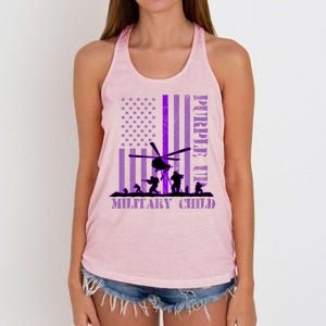 Purple Up Military Child Women's Knotted Racerback Tank