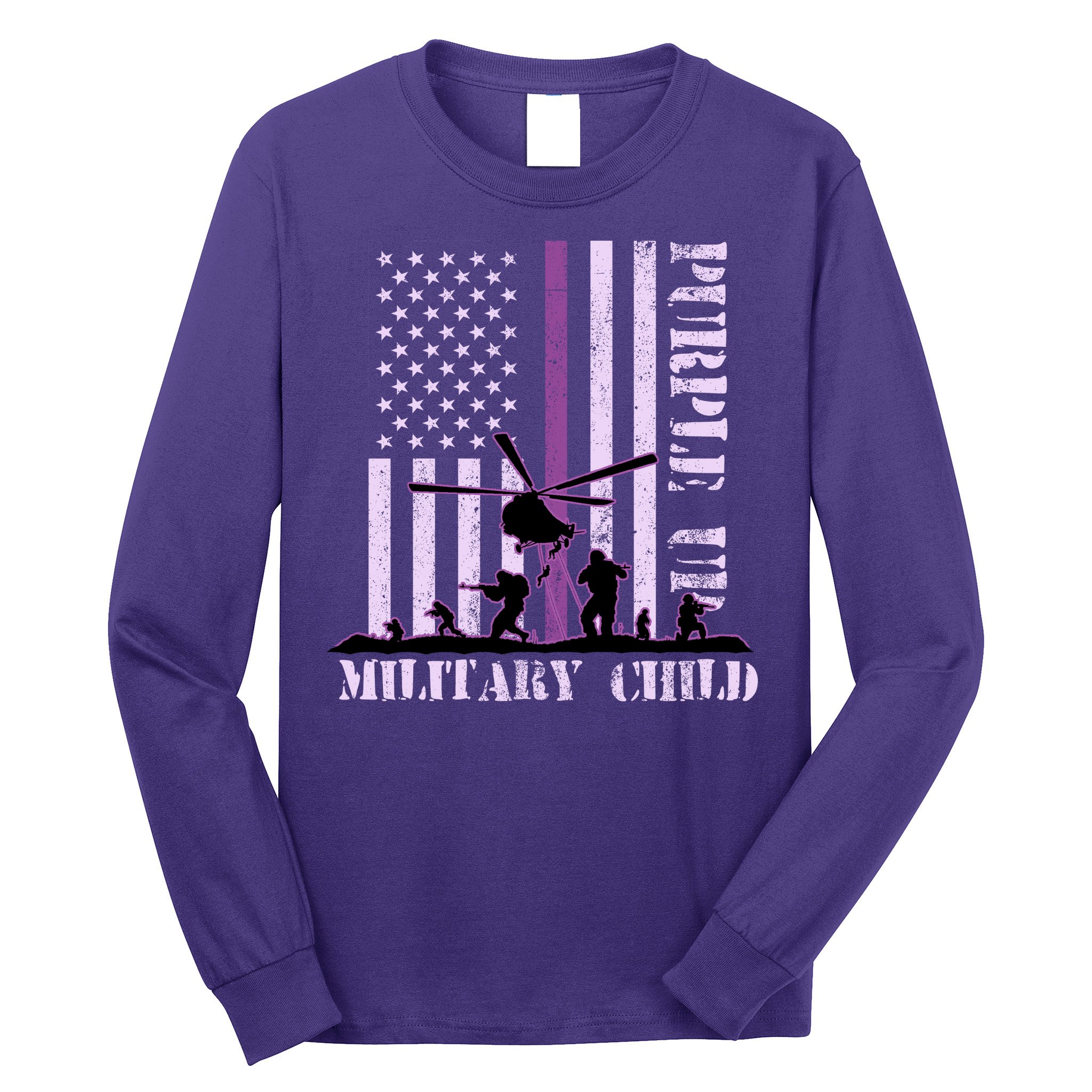 Purple Up Military Child Long Sleeve Shirt
