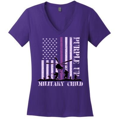 Purple Up Military Child Women's V-Neck T-Shirt