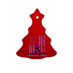 Purple Up Military Child Ceramic Tree Ornament