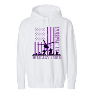 Purple Up Military Child Garment-Dyed Fleece Hoodie