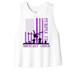 Purple Up Military Child Women's Racerback Cropped Tank