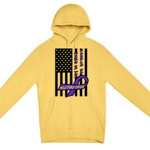 Purple Up Month Military Child Awareness Flag Premium Pullover Hoodie