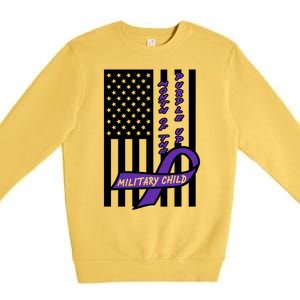 Purple Up Month Military Child Awareness Flag Premium Crewneck Sweatshirt