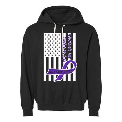 Purple Up Month Military Child Awareness Flag Garment-Dyed Fleece Hoodie