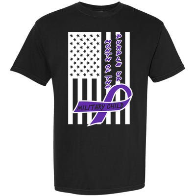 Purple Up Month Military Child Awareness Flag Garment-Dyed Heavyweight T-Shirt