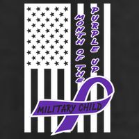 Purple Up Month Military Child Awareness Flag 7 Panel Mesh Trucker Snapback Hat