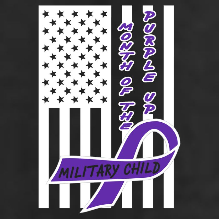 Purple Up Month Military Child Awareness Flag 7 Panel Mesh Trucker Snapback Hat