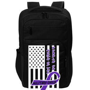 Purple Up Month Military Child Awareness Flag Impact Tech Backpack