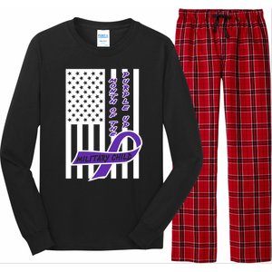 Purple Up Month Military Child Awareness Flag Long Sleeve Pajama Set