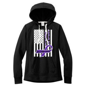 Purple Up Month Military Child Awareness Flag Women's Fleece Hoodie