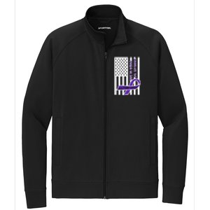 Purple Up Month Military Child Awareness Flag Stretch Full-Zip Cadet Jacket