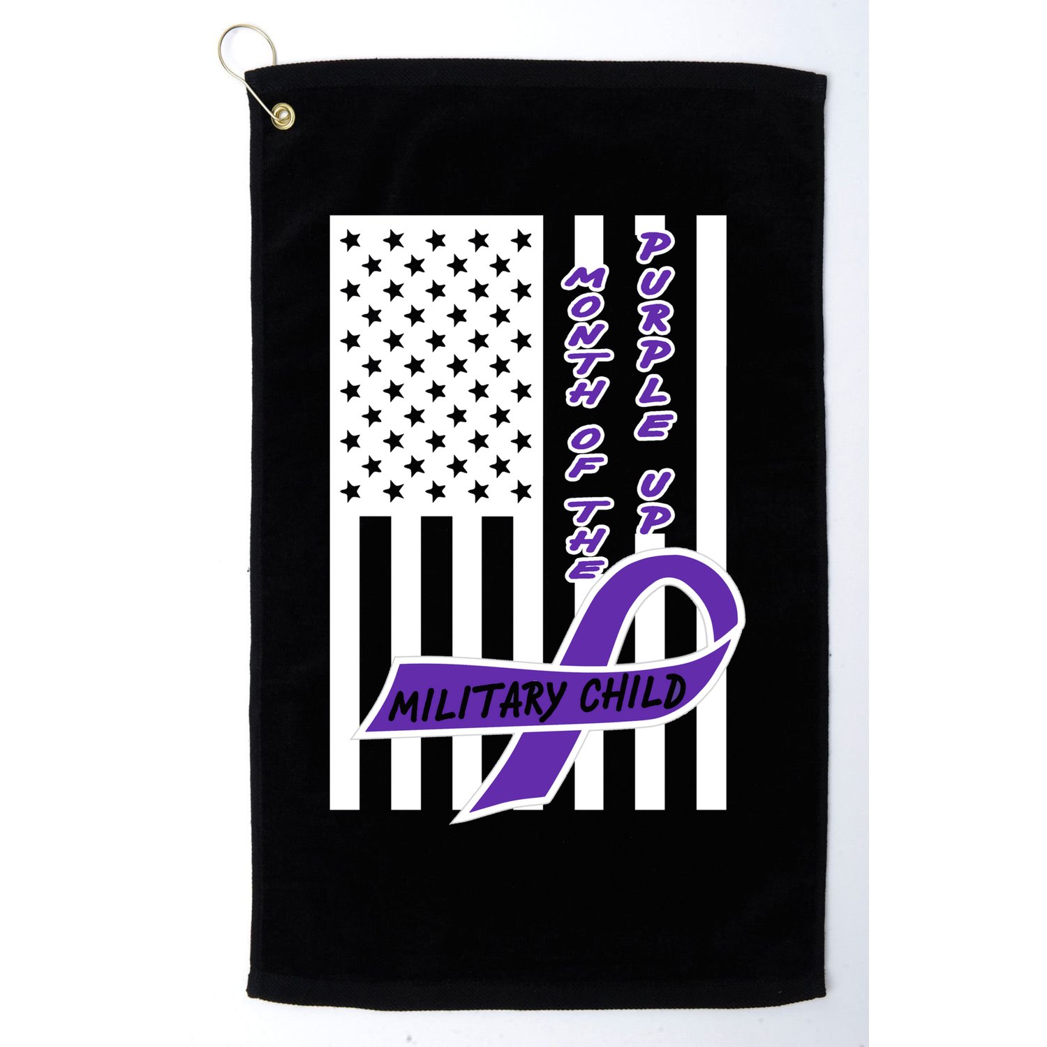Purple Up Month Military Child Awareness Flag Golf Towel