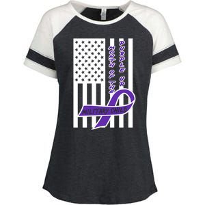 Purple Up Month Military Child Awareness Flag Enza Ladies Jersey Colorblock Tee