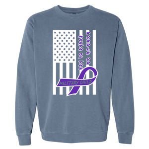 Purple Up Month Military Child Awareness Flag Garment-Dyed Sweatshirt