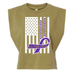 Purple Up Month Military Child Awareness Flag Garment-Dyed Women's Muscle Tee