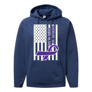 Purple Up Month Military Child Awareness Flag Performance Fleece Hoodie