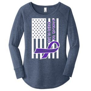 Purple Up Month Military Child Awareness Flag Women's Perfect Tri Tunic Long Sleeve Shirt