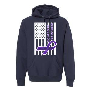 Purple Up Month Military Child Awareness Flag Premium Hoodie