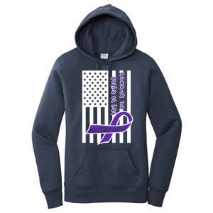 Purple Up Month Military Child Awareness Flag Women's Pullover Hoodie