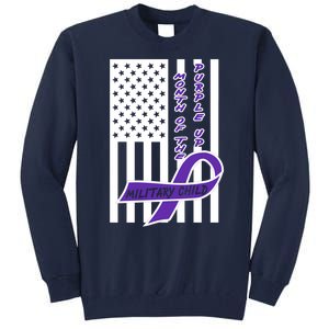 Purple Up Month Military Child Awareness Flag Tall Sweatshirt