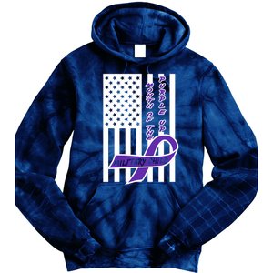 Purple Up Month Military Child Awareness Flag Tie Dye Hoodie