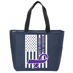 Purple Up Month Military Child Awareness Flag Zip Tote Bag