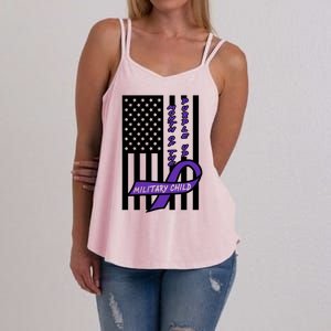 Purple Up Month Military Child Awareness Flag Women's Strappy Tank