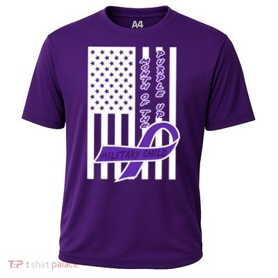 Purple Up Month Military Child Awareness Flag Performance Shirt