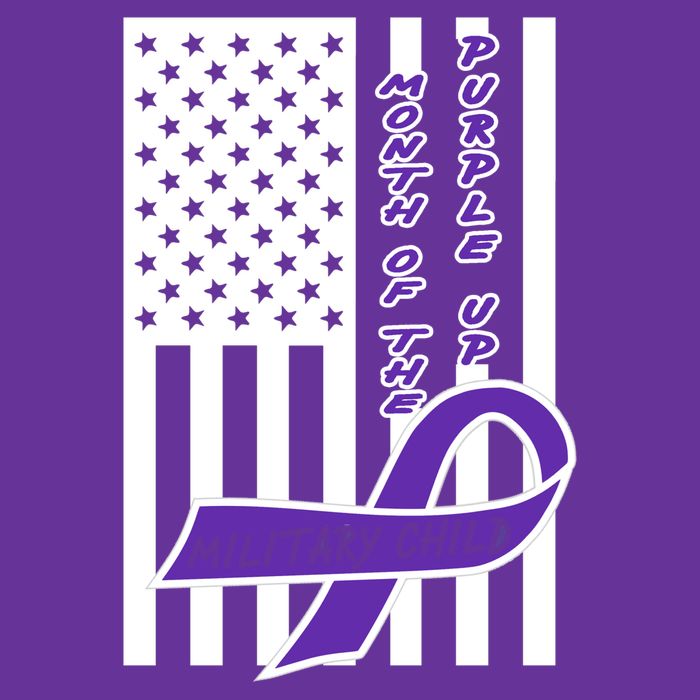 Purple Up Month Military Child Awareness Flag Cooling Performance Crew T-Shirt