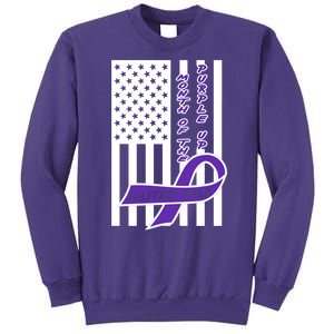 Purple Up Month Military Child Awareness Flag Sweatshirt